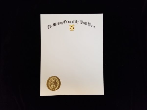 MOWW Certificate, Blank, Vertical - Image 2