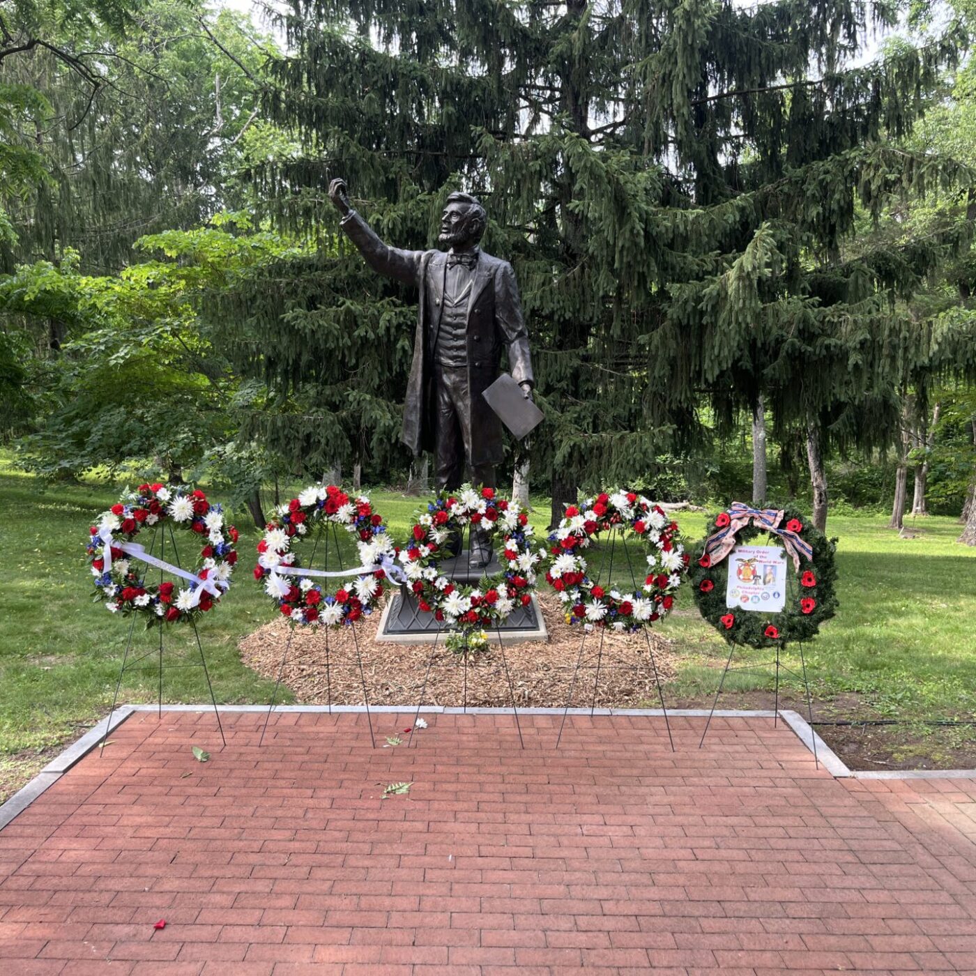 Wreaths Layed at Washington Square during Swearing in Ceremony of General George Washington